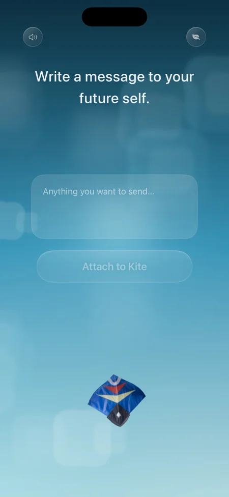 Guided reflection screen for writing a personal message.